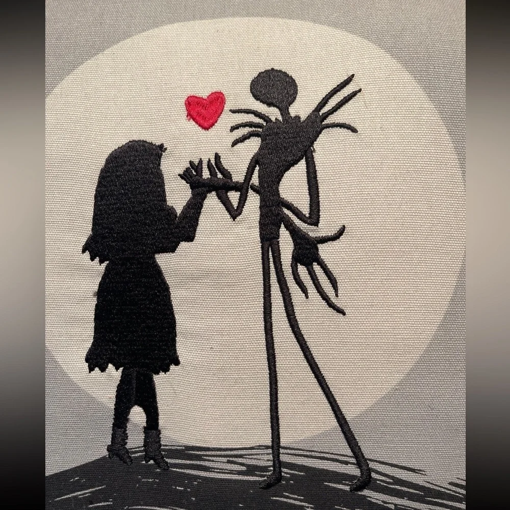 Nightmare Before Christmas Throw Pillow Jack Skellington Sally Love Heart Movie